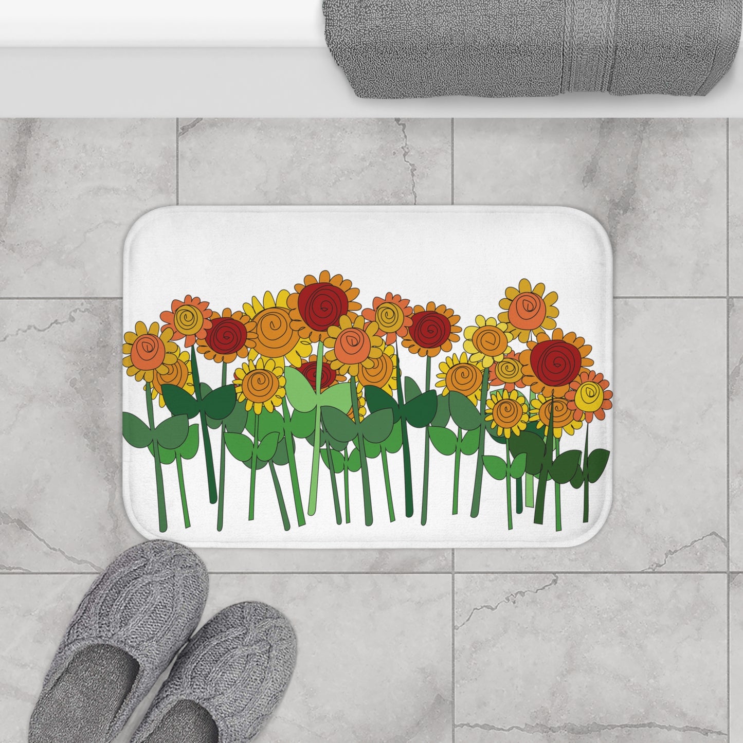 Sunflower Fields Bath Mat