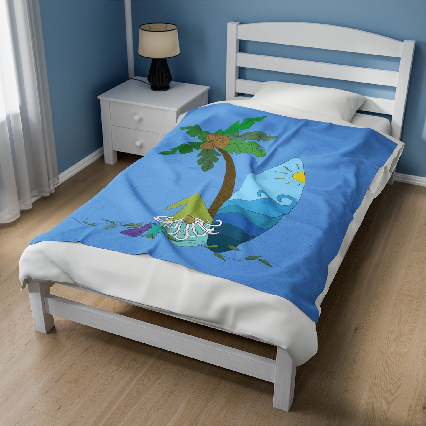 Surfing Gnome Plush Blanket