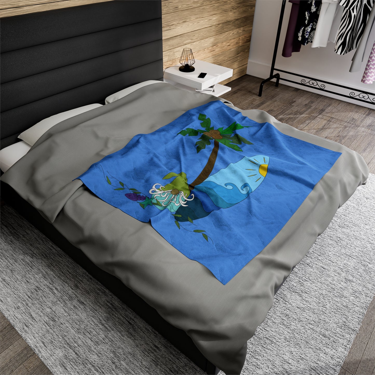 Surfing Gnome Plush Blanket