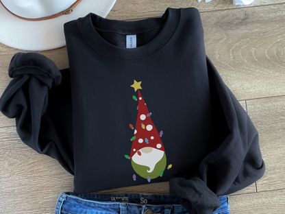 Gnome in Christmas Lights Sweatshirt