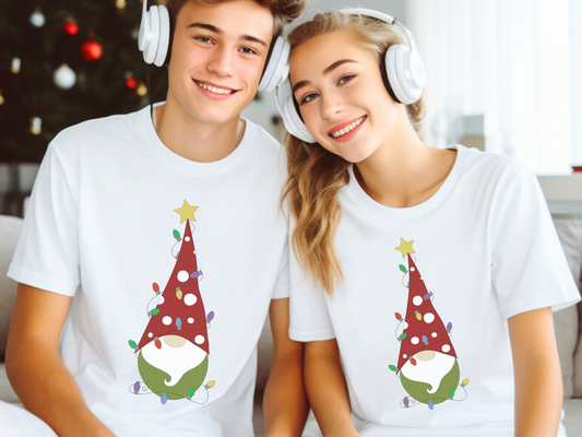 Gnome in Christmas Lights Softstyle Tee