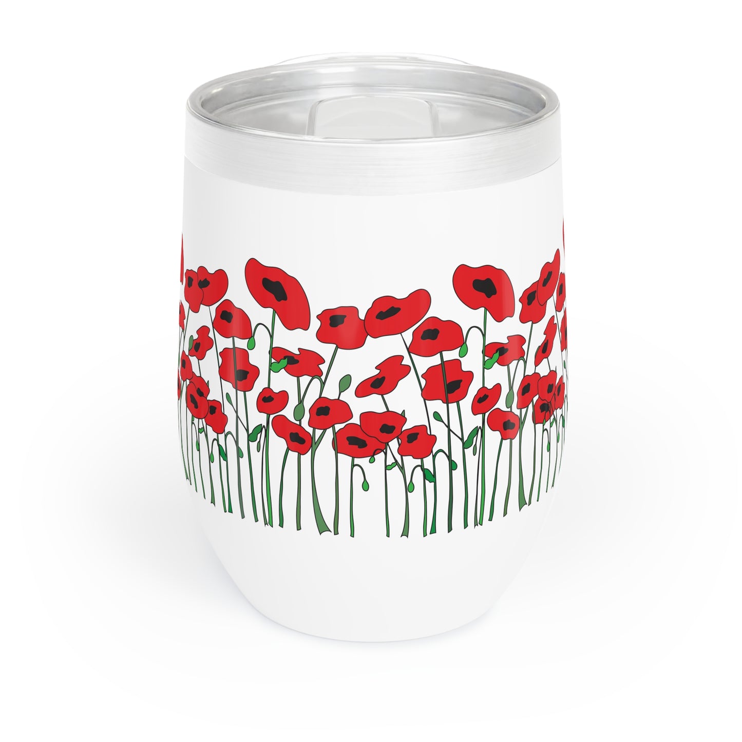 Poppy Fields Forever Wine Tumbler