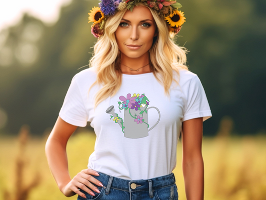 Watering Posies Gnome Softstyle Tee