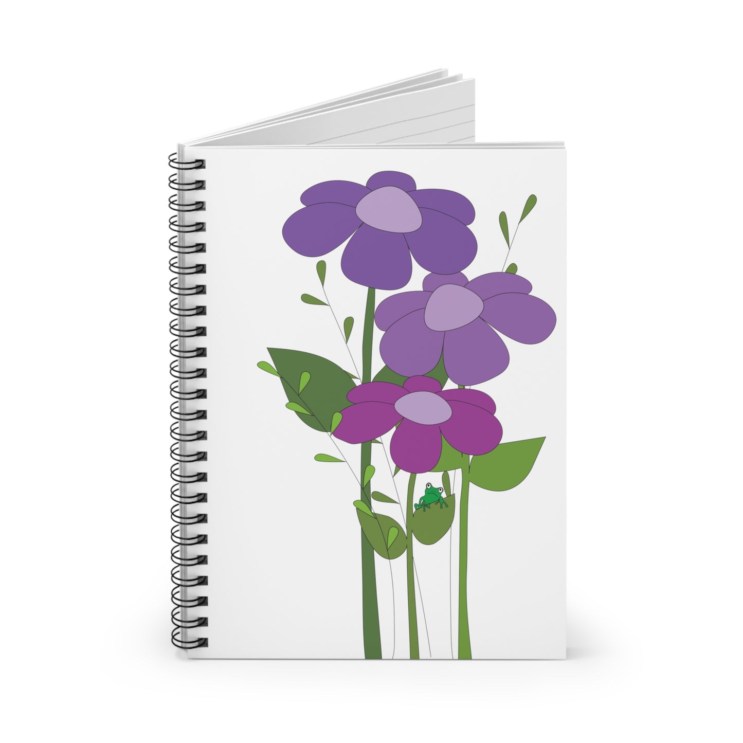 Purple Posies & a Frog Spiral Notebook