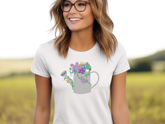 Watering Posies Gnome Women's Softstyle Tee