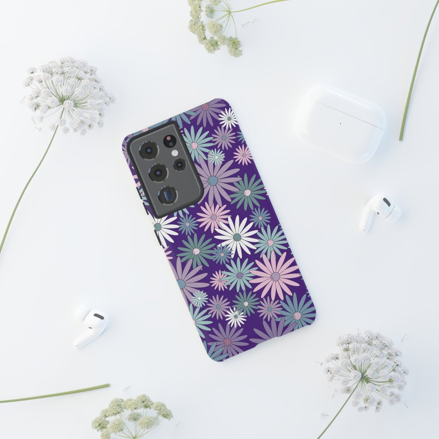 Pastel Daisy's in Purple Phone Case