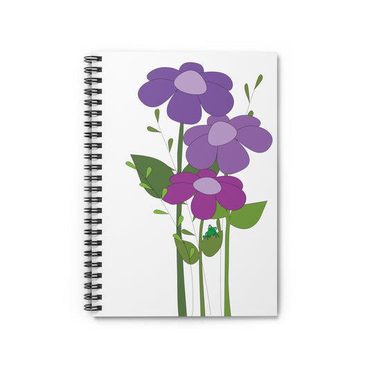 Purple Posies & a Frog Spiral Notebook