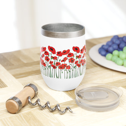 Poppy Fields Forever Wine Tumbler