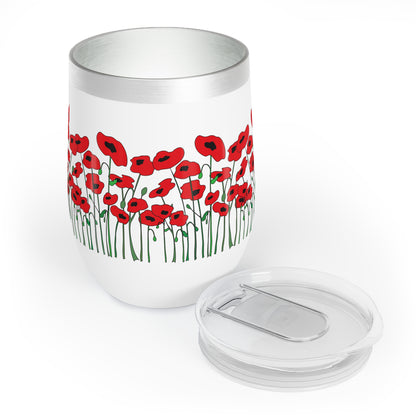 Poppy Fields Forever Wine Tumbler