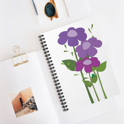 Purple Posies & a Frog Spiral Notebook