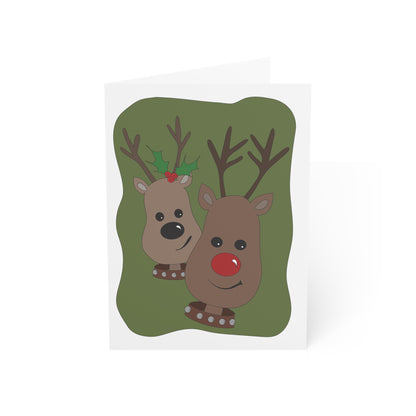 Two Reindeer Greeting Cards (1, 10, 30, and 50pcs)