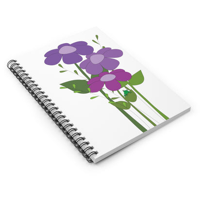 Purple Posies & a Frog Spiral Notebook