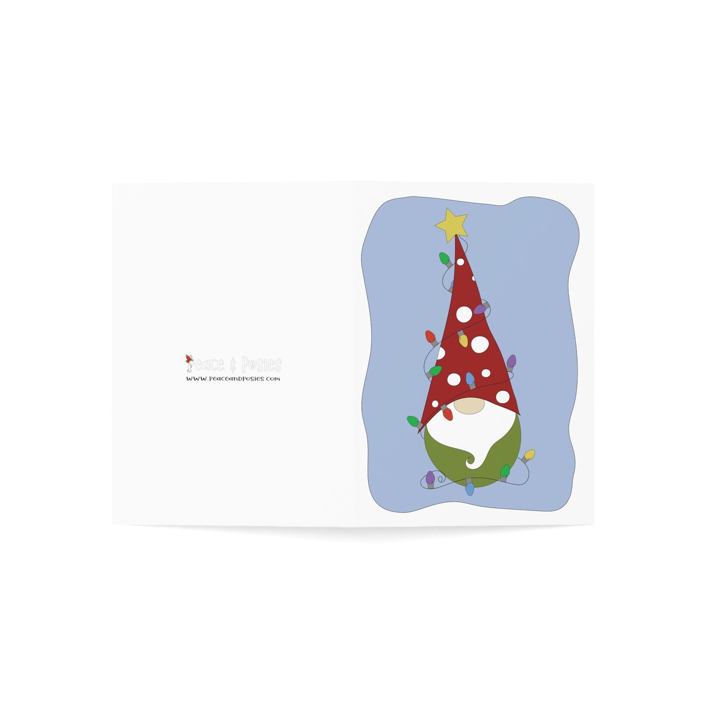 Gnome in Lights Greeting Cards (1, 10, 30, and 50pcs)