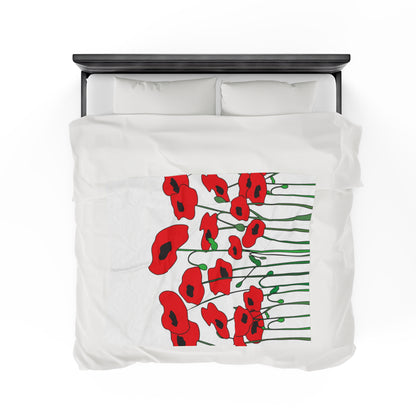 Poppy Fields Forever Plush Blanket