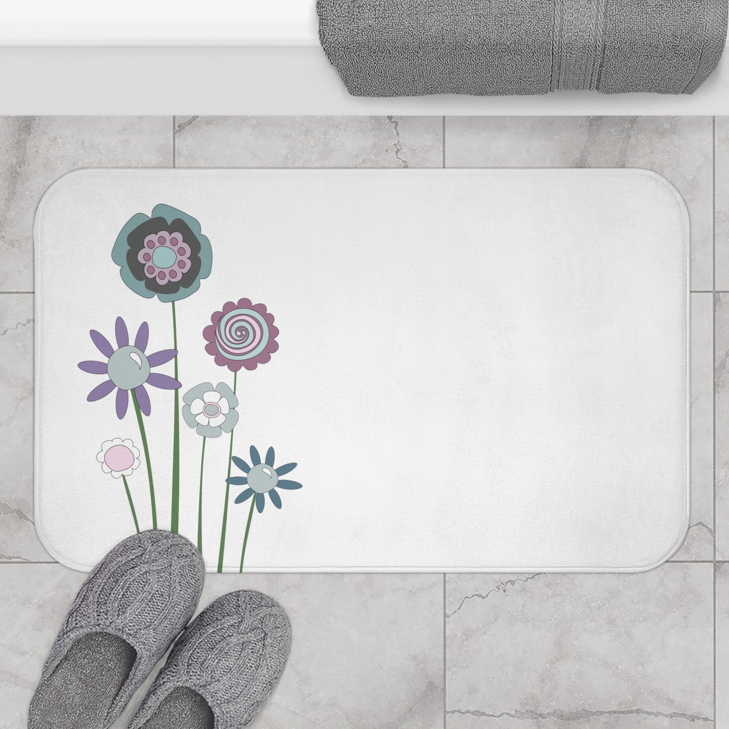 Pastel Posies Bath Mat