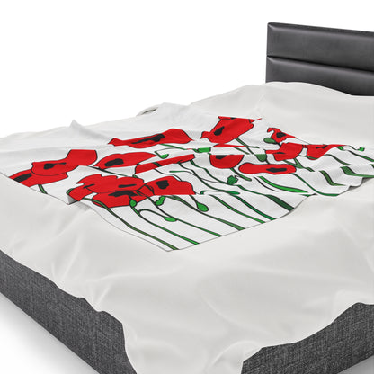 Poppy Fields Forever Plush Blanket