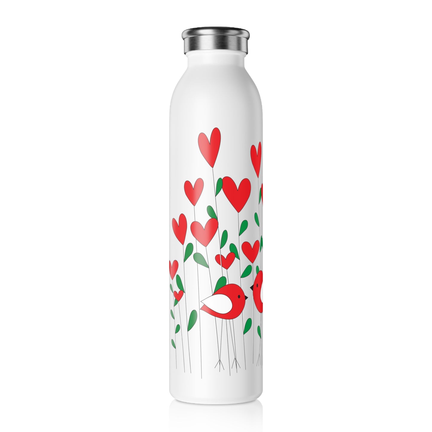 Love Birds Slim Water Bottle