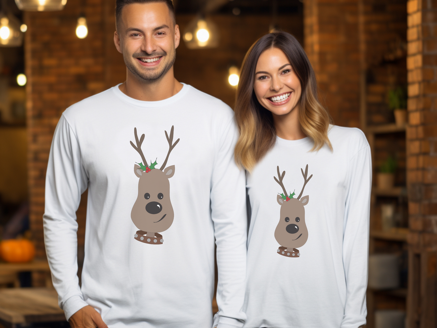 Christmas Reindeer Long Sleeve Tee