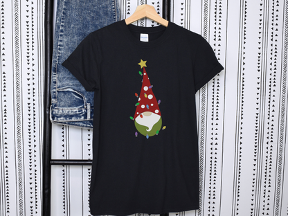 Gnome in Christmas Lights Softstyle Tee