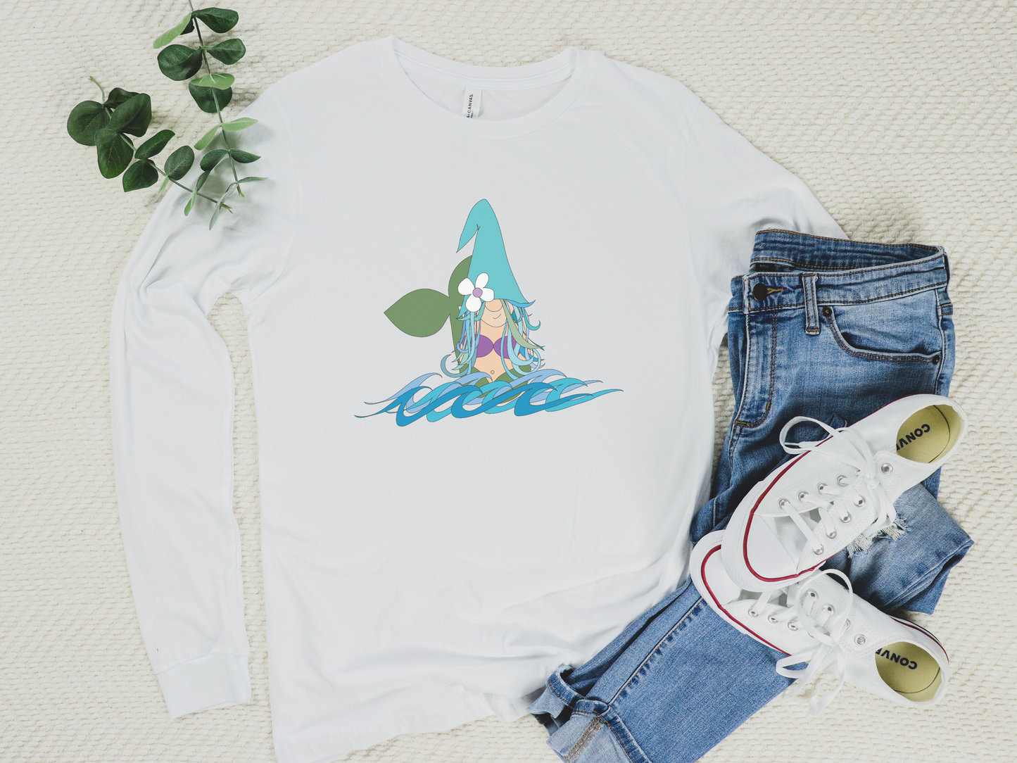 Mermaid Gnome Long Sleeve Tee