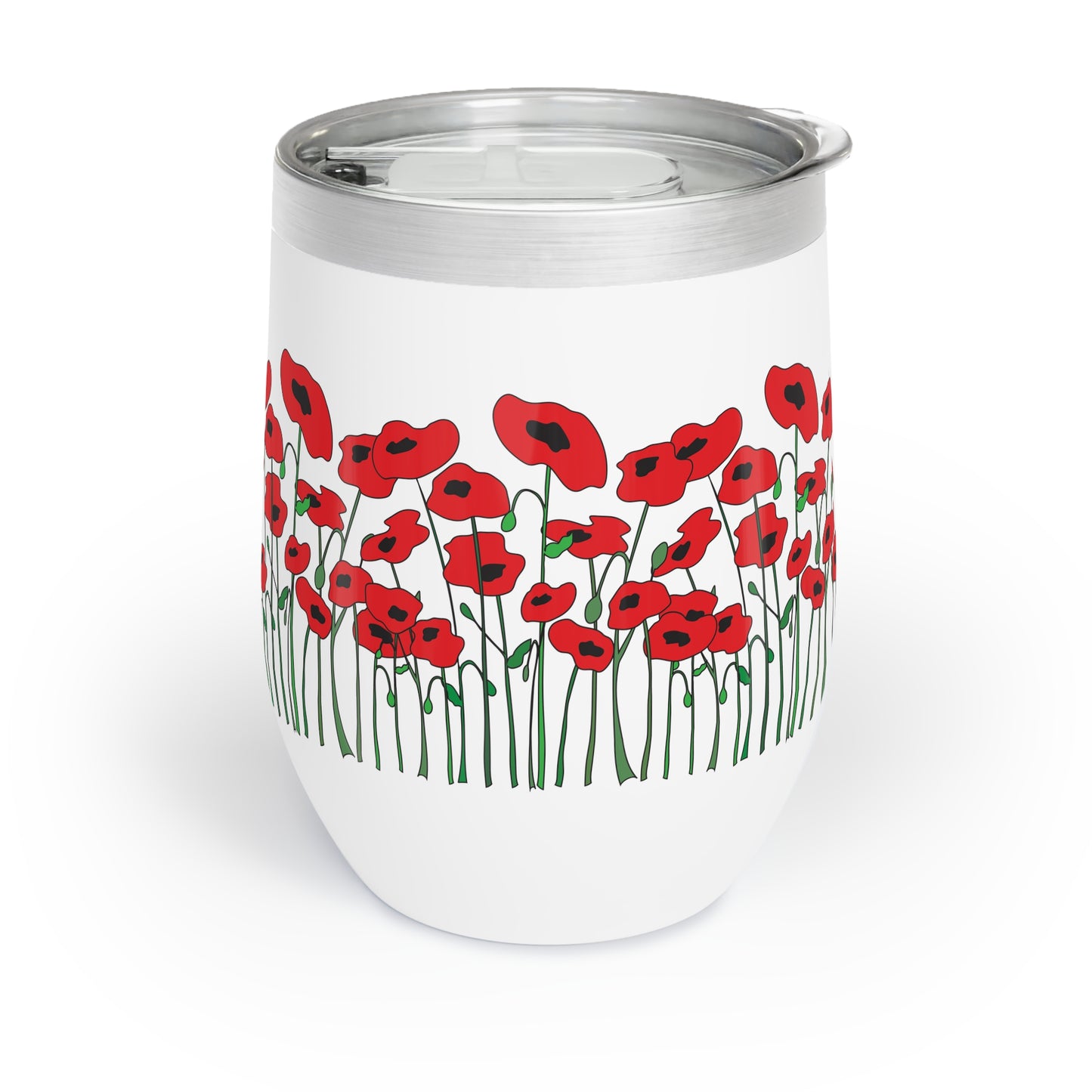 Poppy Fields Forever Wine Tumbler