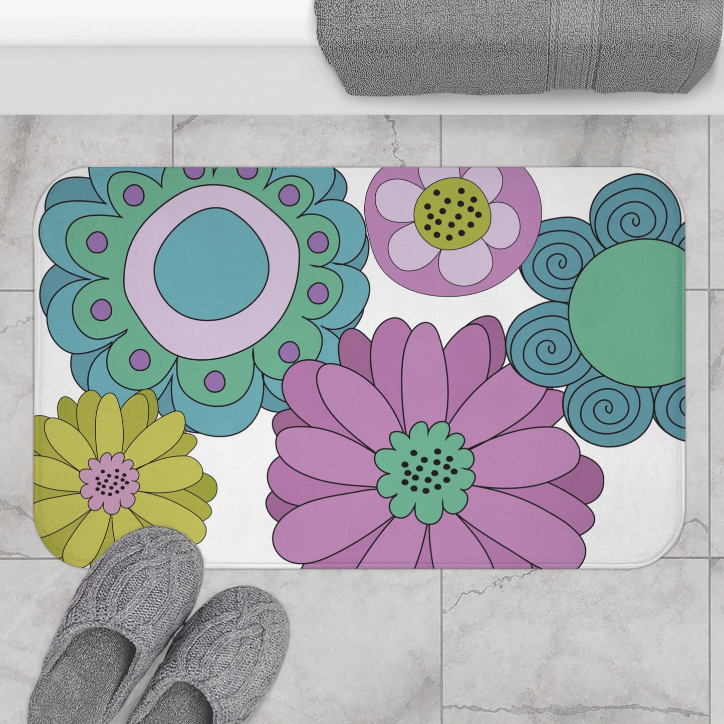 Vintage Posies Bath Mat