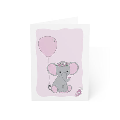 Pink Elephant Greeting Cards (1, 10, 30, and 50pcs)