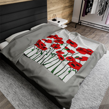 Poppy Fields Forever Plush Blanket