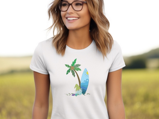 Gnome Surfing Women's Softstyle Tee