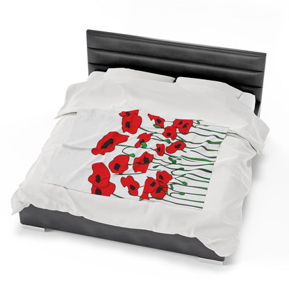 Poppy Fields Forever Plush Blanket