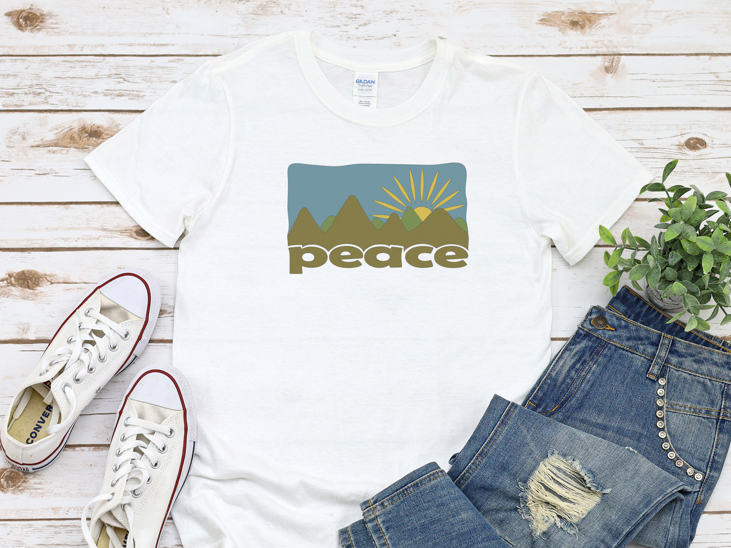 Peace Mountains Softstyle Tee