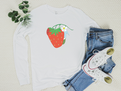 Strawberry Gnome Long Sleeve Tee