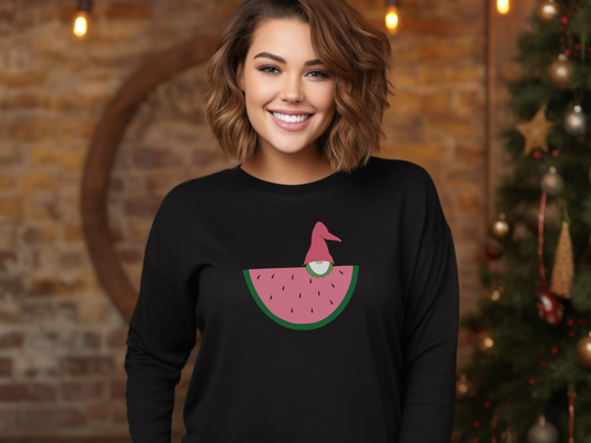 Watermelon Gnome Long Sleeve Tee