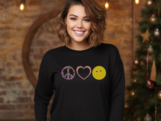 Peace Love & Joy Long Sleeve Tee