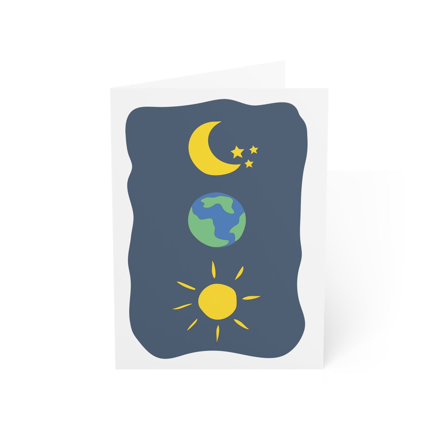 Earth, Sun & Moon Greeting Cards (1, 10, 30, and 50pcs)