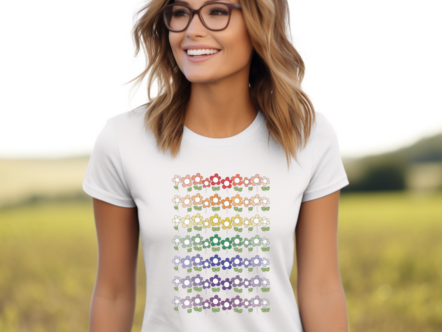 Rainbow of Posies Women's Softstyle Tee