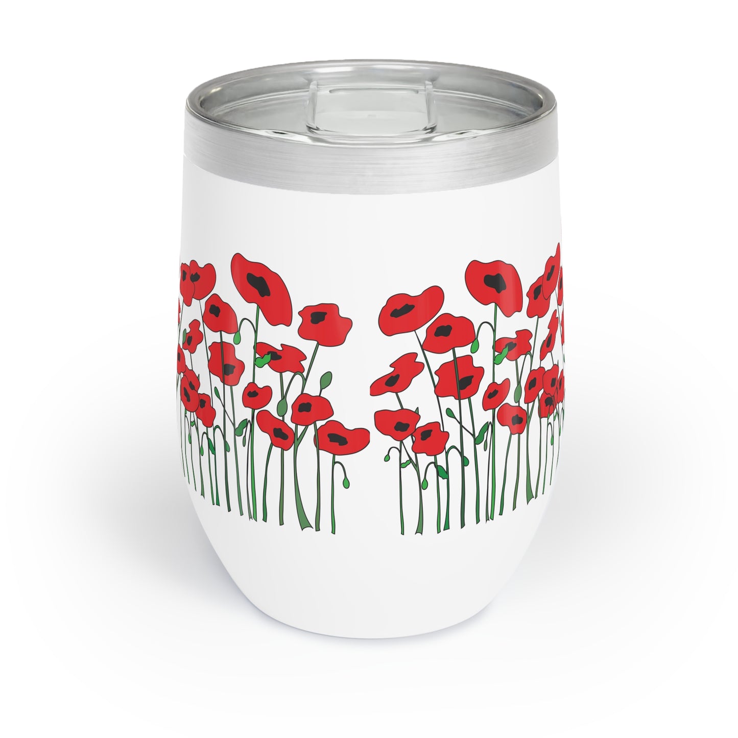 Poppy Fields Forever Wine Tumbler