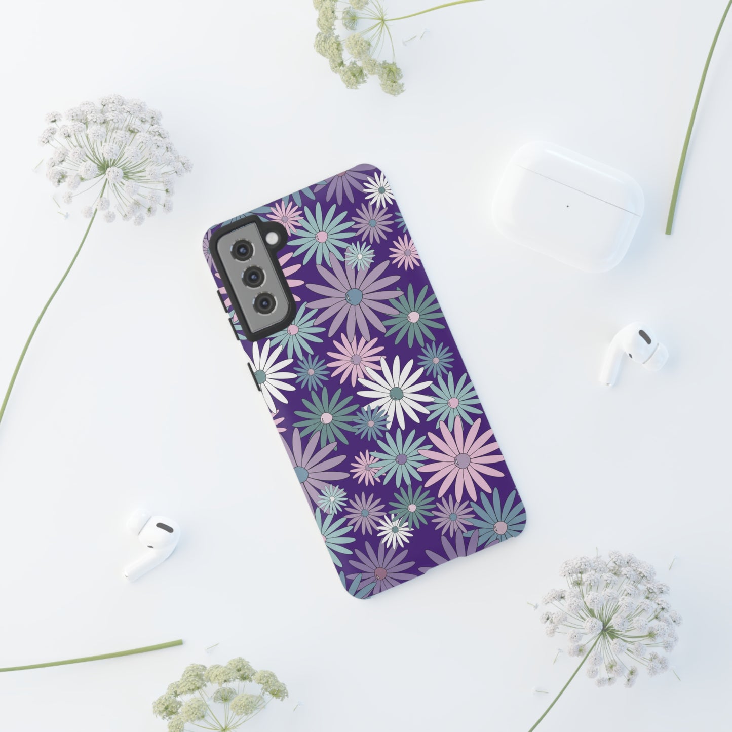 Pastel Daisy's in Purple Phone Case