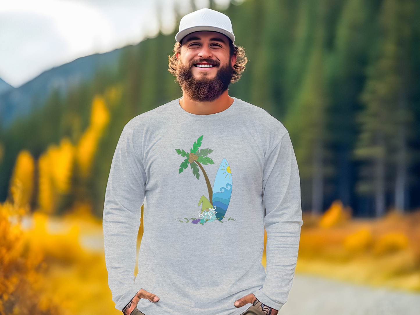 Gnome Surfing Long Sleeve Tee